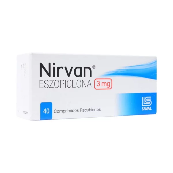 Product image of Nirvan Eszopilclona 3mg x 40 Comprimidos Recubiertos (Saval)