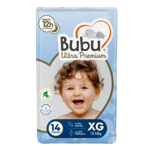 Pañales Bubu Ultra Premium XG 14 unidades