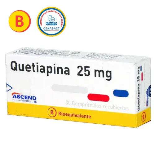 Quetiapina 25 mg x 30 comprimidos Ascend