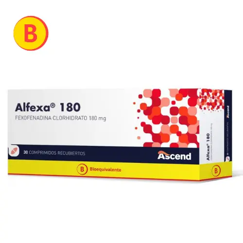 Alfexa 180 mg Fexofenadina x 30 Comprimidos recubiertos (Ascend)