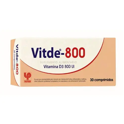 Product image of Vitde 800 UI x 30 comprimidos (Lab Pasteur)