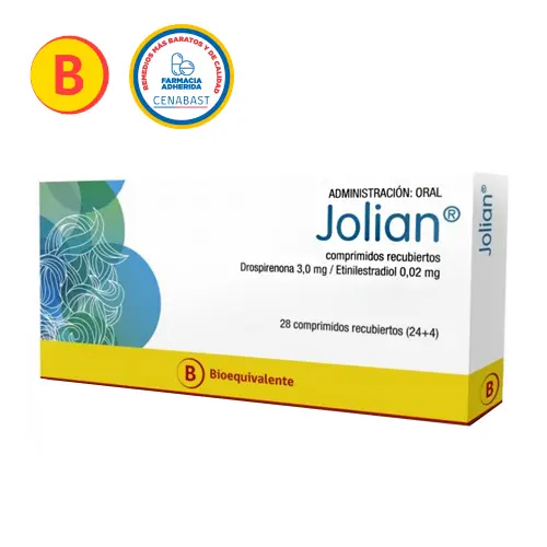 Jolian 3 mg/0,02 mg x 28 Comprimidos Recubiertos (Cenabast)