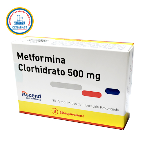 Metformina Clorhidrato 500mg x 30 Comp. Liberación Prolongada (Cenabast)