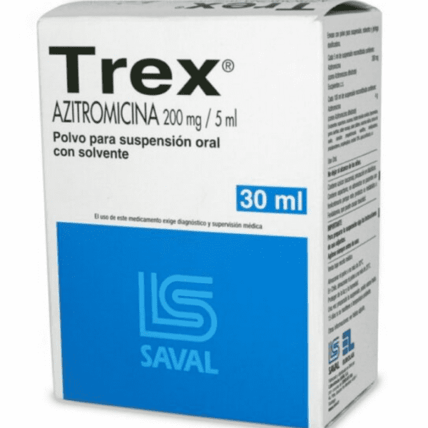 Trex Azitromicina 200mg Suspensión 30ml DESCUENTO daño caja