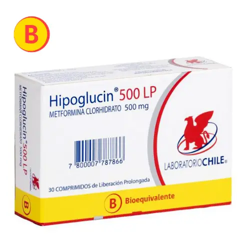 Hipoglucin Lp 500 mg x 30 Comprimidos de liberación prolongada (LCh)