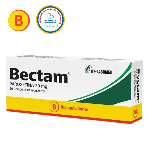 Bectam Paroxetina 20 mg x 60 Comprimidos (ITF Labomed) (Cenabast)