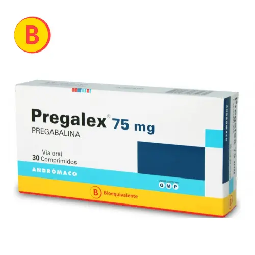 Product image of Pregalex 75 mg x 30 Comprimidos (Andrómaco)