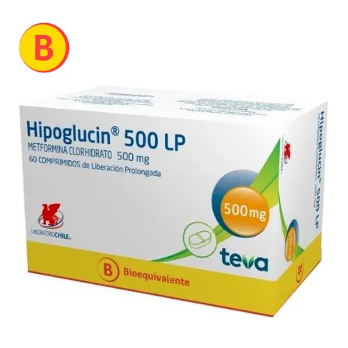 Hipoglucin Lp 500 mg x 60 Comprimidos de liberación prolongada (LCh)