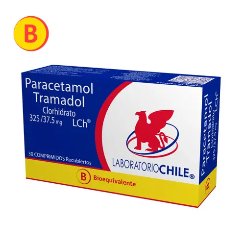 Product image of Paracetamol Tramadol 325/37,5 x 30 comprimidos (Chile)