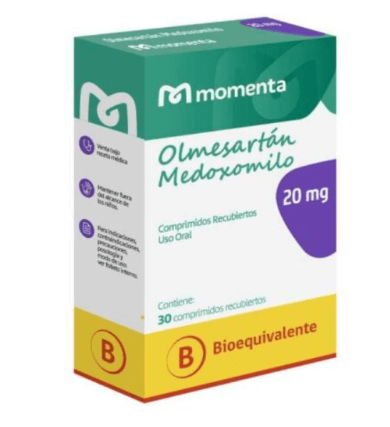 Product image of Olmesartan Medoxomil 20 mg x 30 Comprimidos