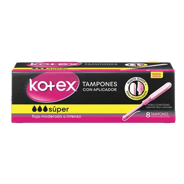 Kotex Tampones con aplicador Súper x 8