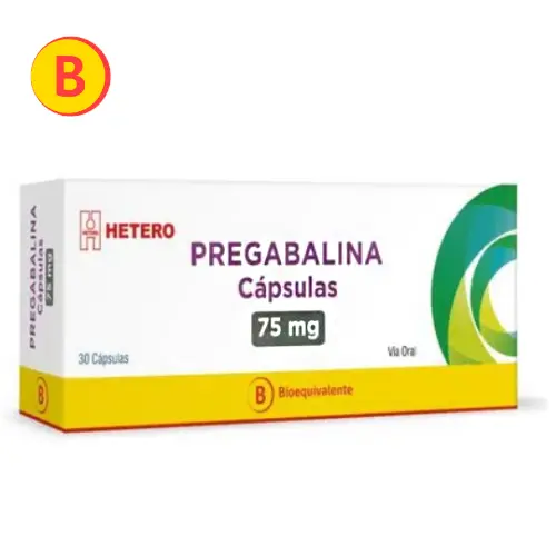 Pregabalina 75 Mg X 30 Cápsulas (Lab Hetero)