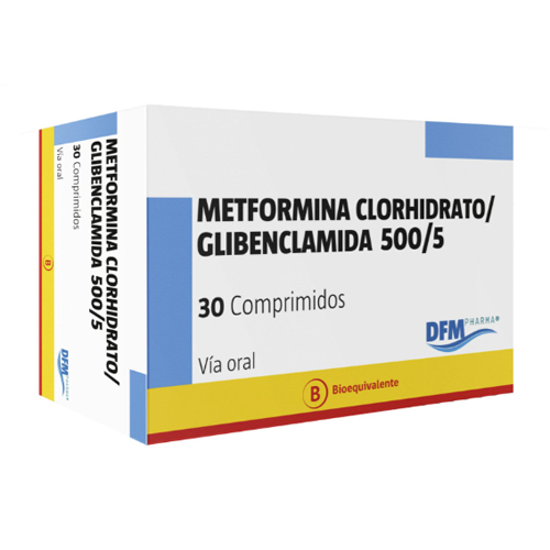 Metformina clorhidrato / Glibenclamida 500 / 5 x 30 comp