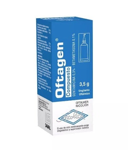 Product image of Oftagen Compuesto Ungüento Oftálmico 0.3 % x 3,5 g