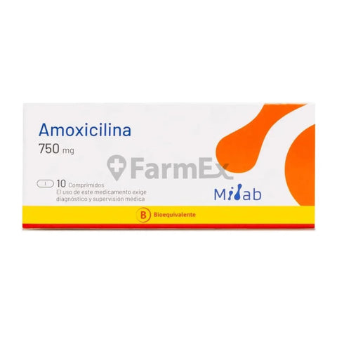 Product image of Amoxicilina 750 mg x 10 comprimidos