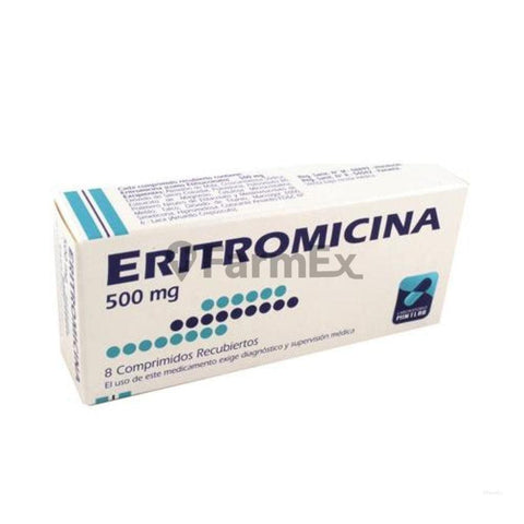 Product image of Eritromicina 500 mg x 8 comprimidos