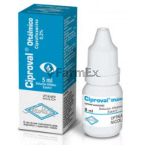 Product image of Ciproval Solución Oftálmica 0,3 % x 5 mL