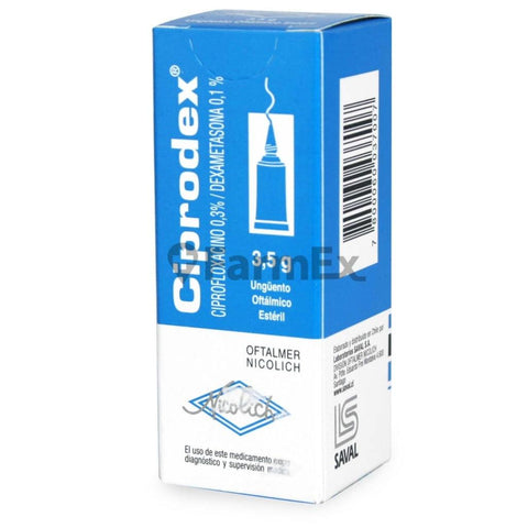 Product image of Ciprodex Ungüento Oftálmico Ciprofoxacino 0,3% / Beclometasona 0,1% x 3,5 g