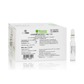 Product image of Atropina sulfato 1 mg / 1 ml flex x 100 ampollas