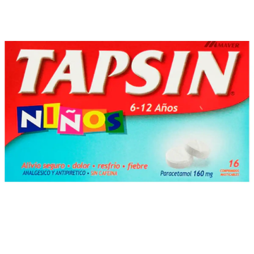 Product image of Tapsin Infantil 160 mg x 16 comprimidos masticables