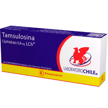 Product image of Tamsulosina 0,4 mg x 30 comprimidos recubiertos de liberación prolongada