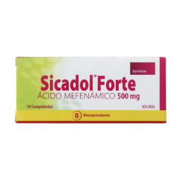 Product image of SICADOL FORTE 500 MG 10 COMPRIMIDOS (ACIDO MEFENAMICO)