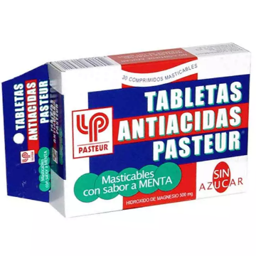 Product image of TABLETAS ANTIACIDAS PASTEUR 500 MG 30 COMPRIMIDOS MASTICABLES (MAGNESIO HIDROXID