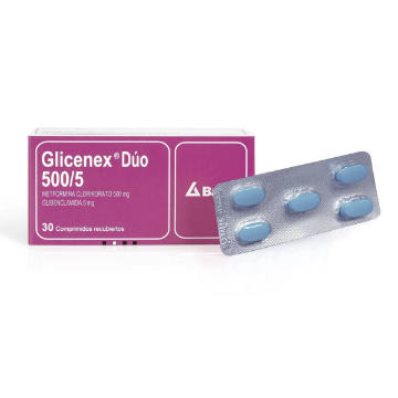 Product image of GLICENEX DUO 500/ 5MG X 30 COMP. REC.