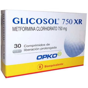 Product image of Glicosol XR 750 mg x 30 comprimidos de liberación prolongada