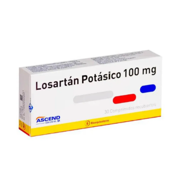 Product image of Losartan Potásico 100 mg x 30 comprimidos recubiertos