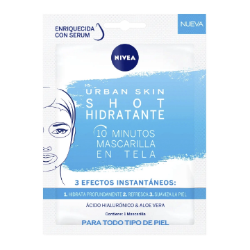 Product image of NIVEA FACE URBAN SKIN SHOT HIDRATANTE 10MIN T/T PIEL MASCARILLA TELA 1 UNIDAD