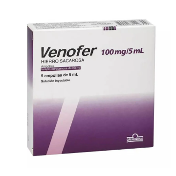 Product image of Venofer I.V 100 mg x 5 ampollas