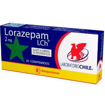 Product image of Lorazepam 2 mg x 30 comprimidos