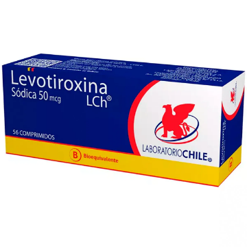 Product image of Levotiroxina 50 mcg x 56 comprimidos