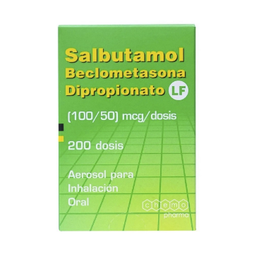 Product image of SALBUTAMOL+BECLOMETASONA LF INHALADOR BUCAL 200 DOSIS