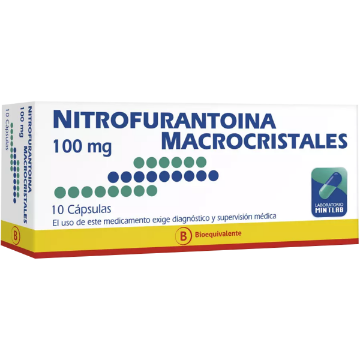 Product image of Nitrofurantoina macrocristales 100 mg x 10 cápsulas