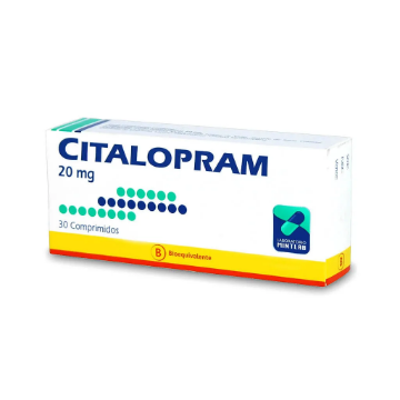 Product image of Citalopram 20 mg x 30 comprimidos recubiertos