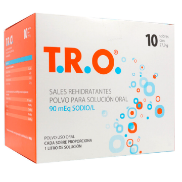 Product image of T.R.O sal de rehidratación 90 mEq x 10 sobres