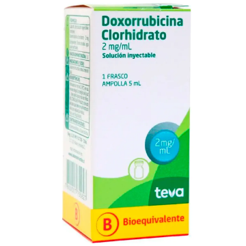 Product image of Doxorrubicina 2 mg / 5 ml x 1 frasco ampolla