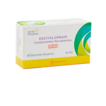 Product image of Escitalopram 20 mg x 30 comprimidos recubiertos