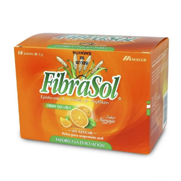 Product image of Fibrasol 68 % naranja polvo suspensión oral x 18 sobres