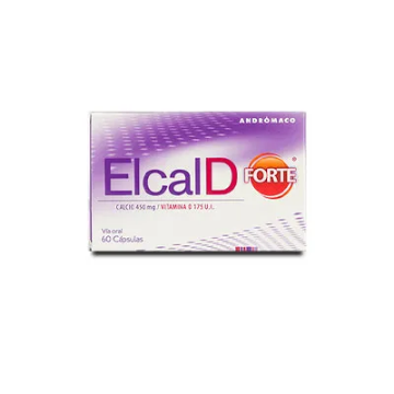 Product image of Elcal D forte 450 mg x 60 cápsulas