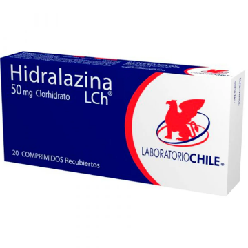 Product image of Hidralazina 50 mg x 20 comprimidos recubiertos