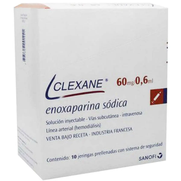 Product image of Clexane Safety Lock 60 mg / 0,6 ml x 10 jeringas