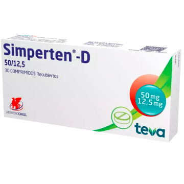 Product image of Simperten D 50 / 12,5 mg x 30 comprimidos recubiertos