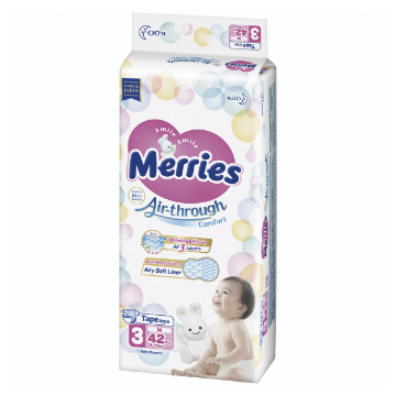 Product image of Merries Velcro Talla M Pañal 42 Unid. + Peluche Conejo