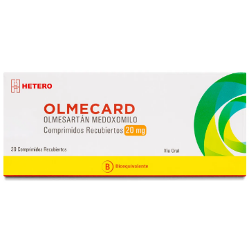 Product image of OLMECARD 20 MG 30 COMPRIMIDOS RECUBIERTOS [BE] (OLMESARTAN)