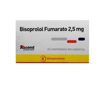 Product image of Bisoprolol 2,5mg x 30 comprimidos recubiertos