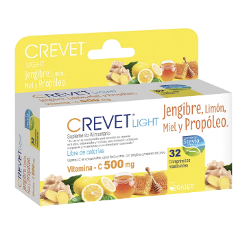 Product image of Crevet light jengibre / limón 500 mg x 32 comprimidos masticables