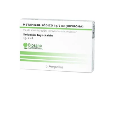 Product image of Metamizol sódico 1000 mg / 2 ml x 5 ampollas